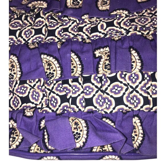 Vera Bradley Paisley Ruffled Purple Purse Shoulder Bag Simply Violet CHA CHA - Picture 3 of 16